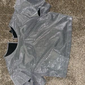 Forever 21 Silver Crop Top Worn 1 time and washed